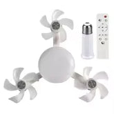 Drone Design Silent Ceiling Fan Light E27 Base Remote Controlled Dimmable 3 Color LED Ceiling Fanlight for Living Room Bedroom