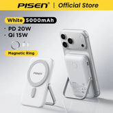 PISEN Magnetic Wireless Power Bank 5000mAh With Foldable Stand Fast Charging Portable Charger Bank For MagSafe iPhone Samsung
