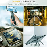 Premium Aluminum Alloy Magnetic Phone Stand Hollow Out Design Sturdy Structure Portable Tablet Stand Foldable Design