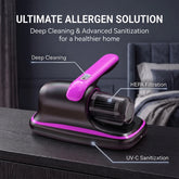 Mattress Vacuum Cleaner Wireless Handheld Bed Vacuum Cleaner with UV-C Light 12KPa Ultrasonic for Beds Sofas Car Seats Carpets