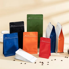 StoBag 50pcs Coffee Beans Bag Packaging with/No Valve Aluminum Foil Sealed for Food Powder Tea Nuts Storage Airtight Pouches