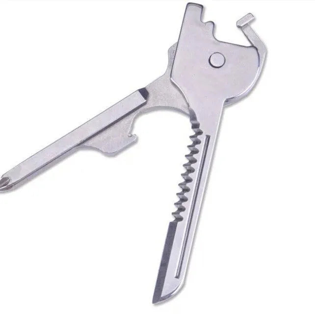 1PC 6-in-1 Stainless Steel EDC Multi Tool Utili-Key - Keychain Pocket Cutter Knife Screwdriver Unboxing Tool