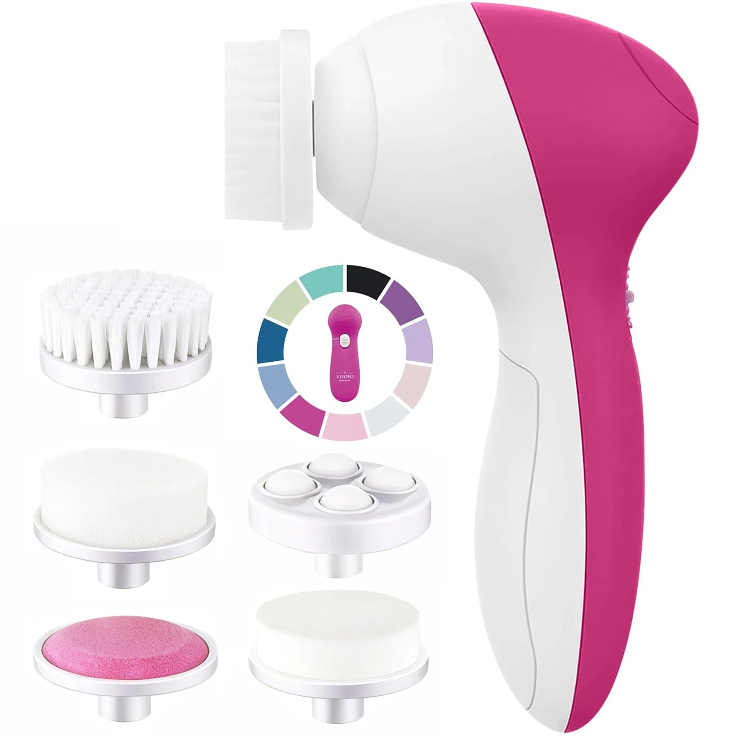 Electric 5-in-1 Facial Cleansing Brush, Multi-functional Rotating Massage Pore Cleansing Beauty Device Pore Cleaner