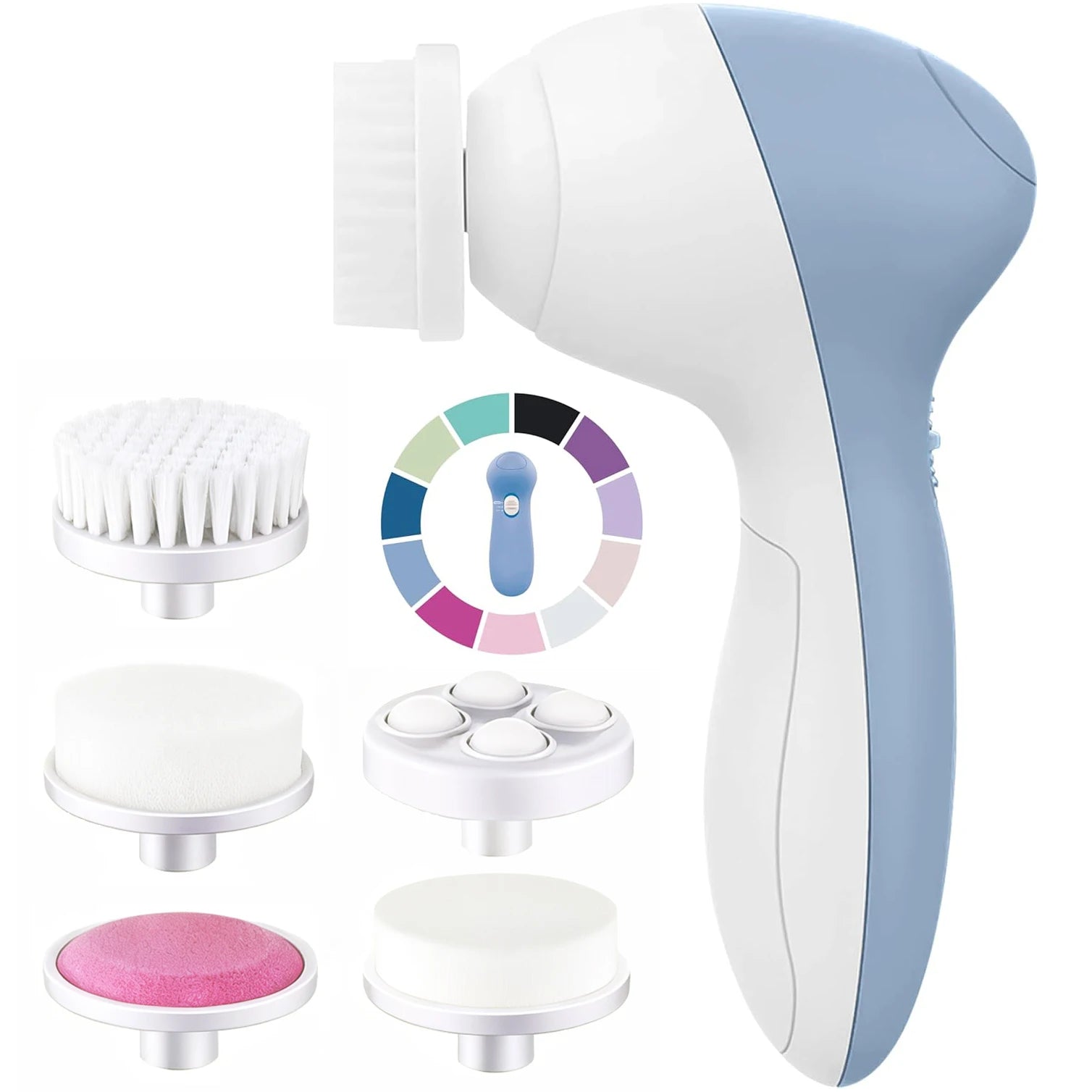 Electric 5-in-1 Facial Cleansing Brush, Multi-functional Rotating Massage Pore Cleansing Beauty Device Pore Cleaner