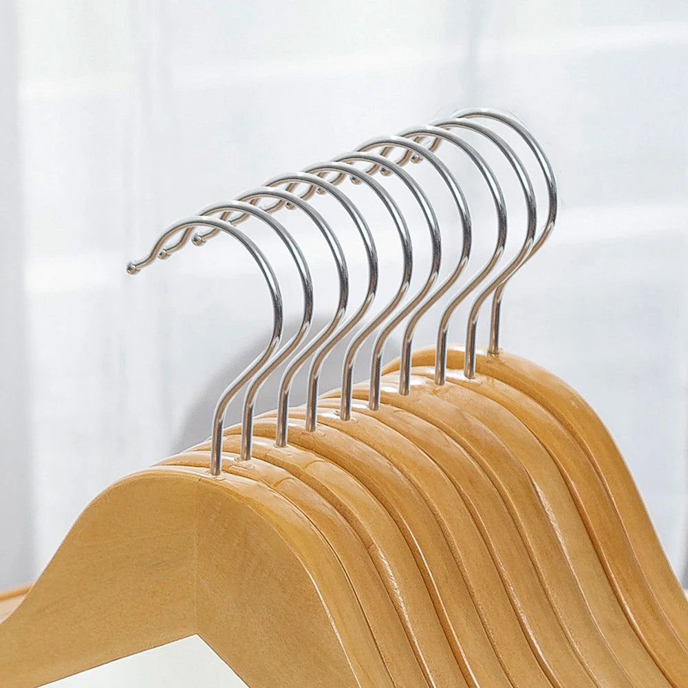 5PCS/10PCS/20PCS/30PCS Solid Wood Hangers Wooden Clothes Hangers Seamless Wood Clothes Hangers Home Organizer