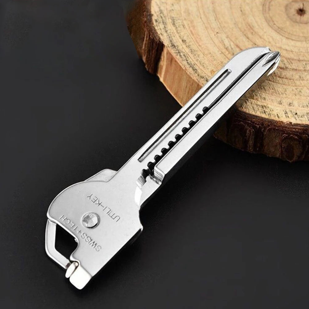 1PC 6-in-1 Stainless Steel EDC Multi Tool Utili-Key - Keychain Pocket Cutter Knife Screwdriver Unboxing Tool