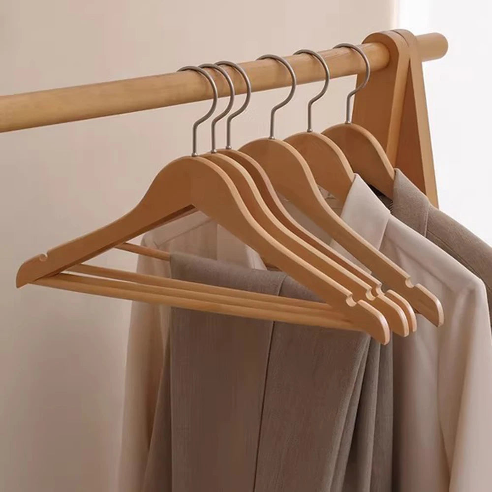 5PCS/10PCS/20PCS/30PCS Solid Wood Hangers Wooden Clothes Hangers Seamless Wood Clothes Hangers Home Organizer