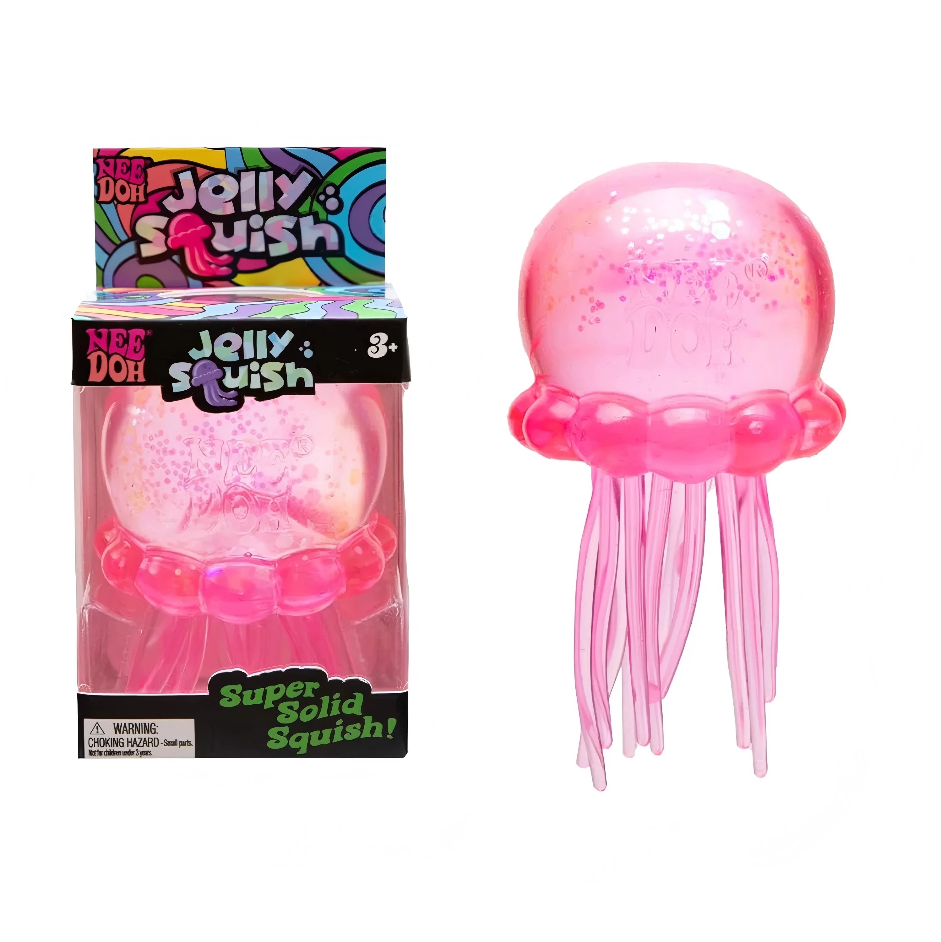 Schylling Nee Doh Jellyfish र Cube Squish Toy, नरम जेली निचोल्ने तनाव कम गर्ने फिगेट खेलौना, बच्चाहरू र वयस्कहरूका लागि सेन्सरी नी डोह