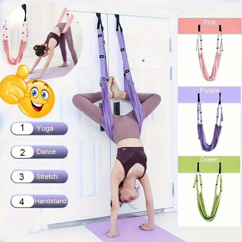 Aerial Yoga Hanging Rope Yoga Elastic Stretch Strap Pilates Fitness Training Band Door Hanging Yoga Belts Hammock For Handstande