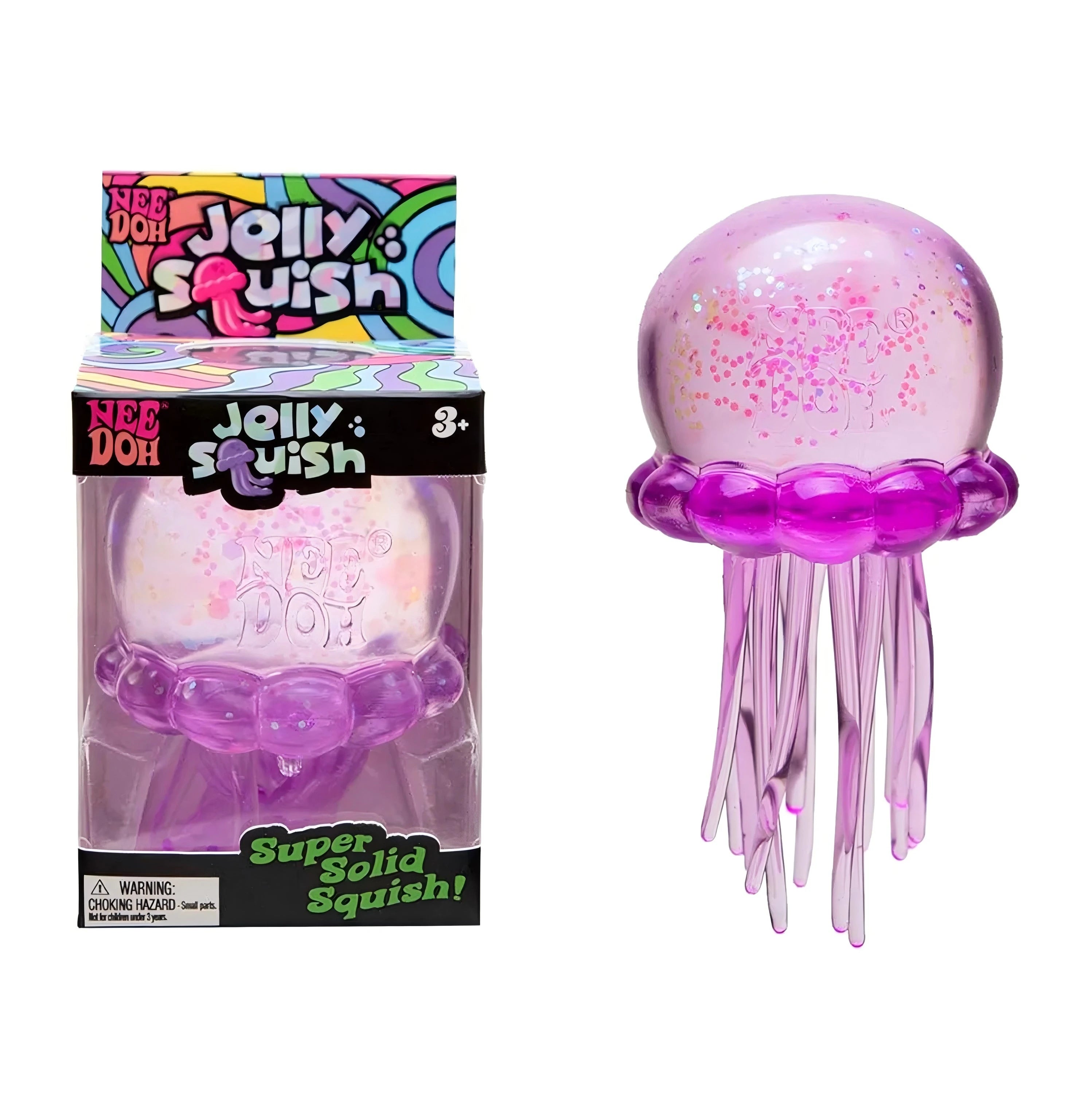 Schylling Nee Doh Jellyfish र Cube Squish Toy, नरम जेली निचोल्ने तनाव कम गर्ने फिगेट खेलौना, बच्चाहरू र वयस्कहरूका लागि सेन्सरी नी डोह