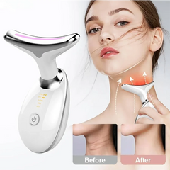 1pc Intense Pulsed Neck Face beauty instrument Firming Wrinkle Removal Tool ,Rechargeable LED three-color face and neck massager