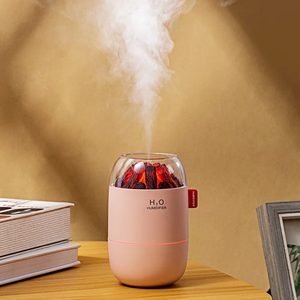 Firewood Air Humidifier USB 280ML Aroma Diffuser Essential Oils Mist Maker Car Air Freshener Air Purifier for Home Bedroom Gift