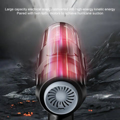 27cm Car Vacuum Cleaner 5500Pa Suction Power Low Noise Rechargeable Multipurpose Portable Cordless Handheld Vacuum Dust Remover