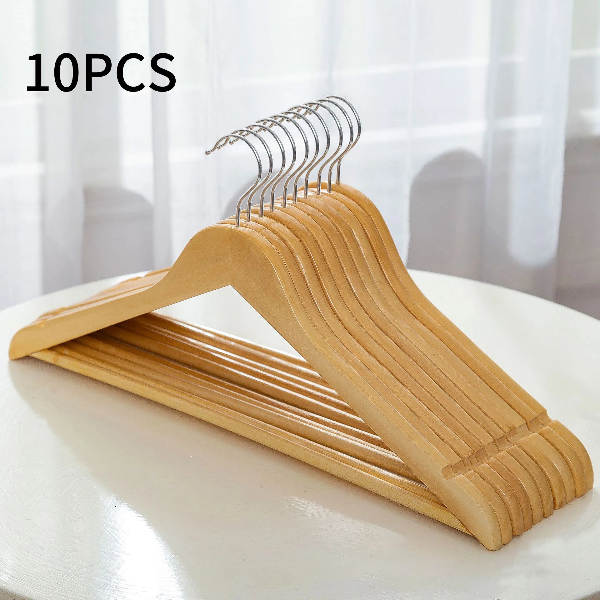 5PCS/10PCS/20PCS/30PCS Solid Wood Hangers Wooden Clothes Hangers Seamless Wood Clothes Hangers Home Organizer