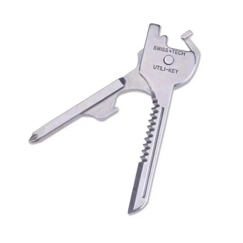 1PC 6-in-1 Stainless Steel EDC Multi Tool Utili-Key - Keychain Pocket Cutter Knife Screwdriver Unboxing Tool