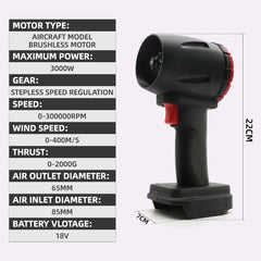 300000RPM Brushless Electric Turbo Blowers Jet Fan 400M/S Handheld Leaf Blower Dust Blowing for Makita 18V Battery Pins