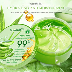 99% Aloe Vera Gel Deep Hydration and Moisturizing Facial Leave-In Gel Shrink Pores Sleep Mask Korean Skincare Products 300g