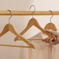 5PCS/10PCS/20PCS/30PCS Solid Wood Hangers Wooden Clothes Hangers Seamless Wood Clothes Hangers Home Organizer