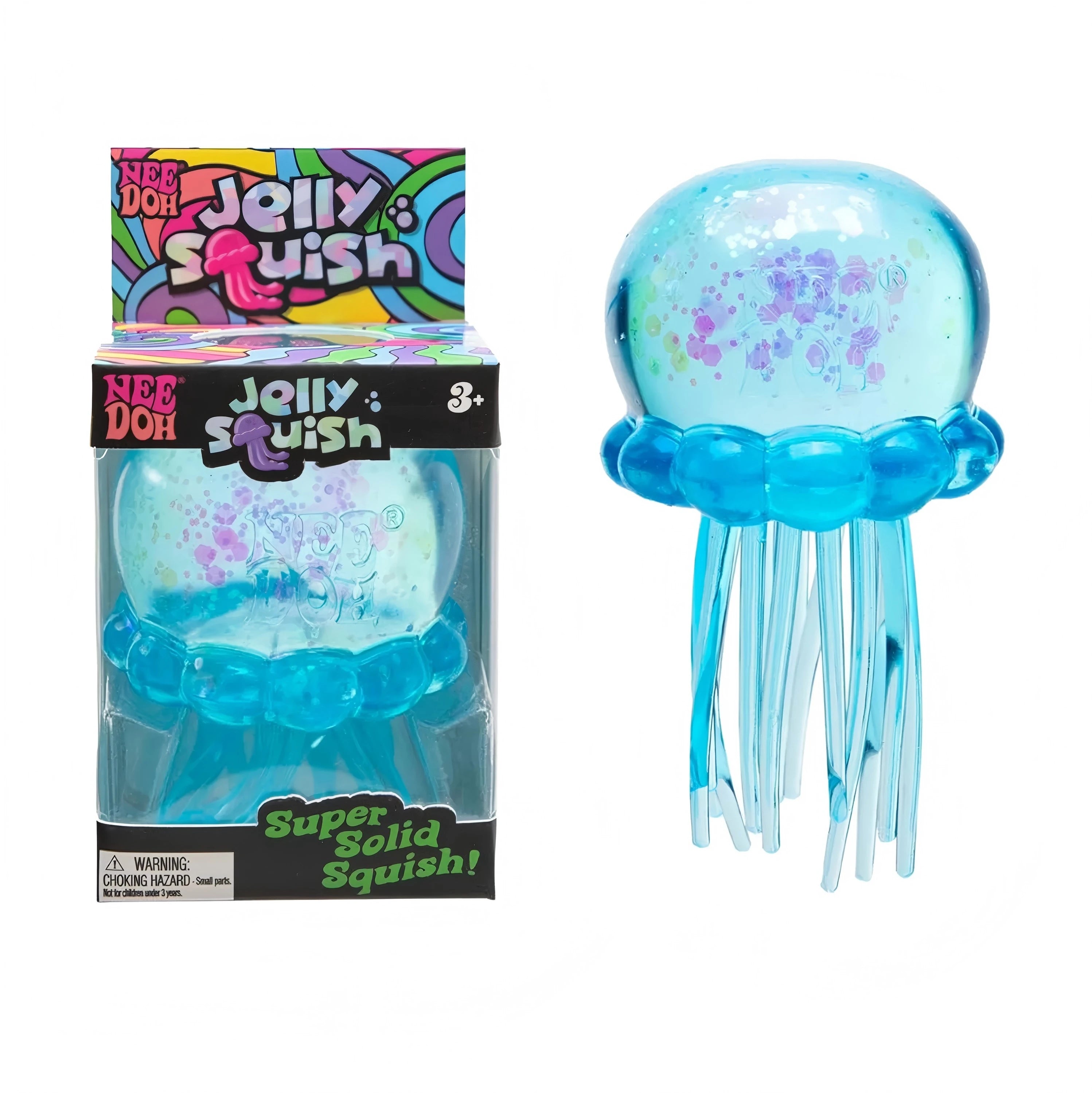 Schylling Nee Doh Jellyfish र Cube Squish Toy, नरम जेली निचोल्ने तनाव कम गर्ने फिगेट खेलौना, बच्चाहरू र वयस्कहरूका लागि सेन्सरी नी डोह