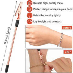 1PC Jewelry Clasp Helper, One-Hand Bracelet & Necklace Fastener Assistant Tool, Easy Lock Clips for Women