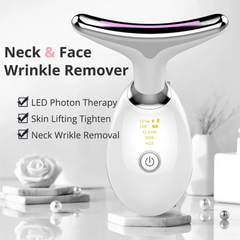1pc Intense Pulsed Neck Face beauty instrument Firming Wrinkle Removal Tool ,Rechargeable LED three-color face and neck massager