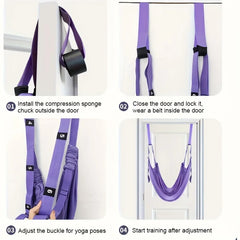 Aerial Yoga Hanging Rope Yoga Elastic Stretch Strap Pilates Fitness Training Band Door Hanging Yoga Belts Hammock For Handstande