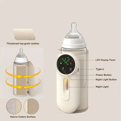 USB Rechargeable Portable Bottle Warmer Digital Display 5-8 Hours Keeps Warm Baby Bottle Warmer Constant Temperature Cordless