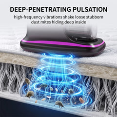 Mattress Vacuum Cleaner Wireless Handheld Bed Vacuum Cleaner with UV-C Light 12KPa Ultrasonic for Beds Sofas Car Seats Carpets