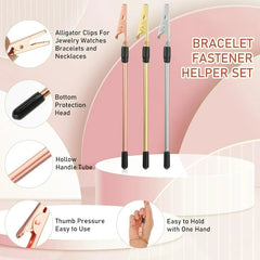 1PC Jewelry Clasp Helper, One-Hand Bracelet & Necklace Fastener Assistant Tool, Easy Lock Clips for Women