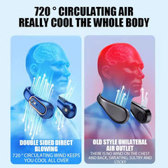 Hanging Neck Fan Digital Display Power Ventilador Bladeless Neckband Fan Portable Mini Air Cooler USB Rechargeable Electric Fans