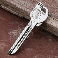 1PC 6-in-1 Stainless Steel EDC Multi Tool Utili-Key - Keychain Pocket Cutter Knife Screwdriver Unboxing Tool