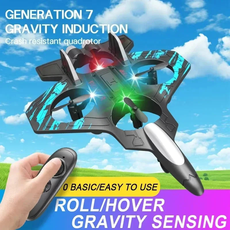 2.4G remote control fighter electric foam glider stunt tumbling UAV hovering helicopter with LED lights aircraft model
