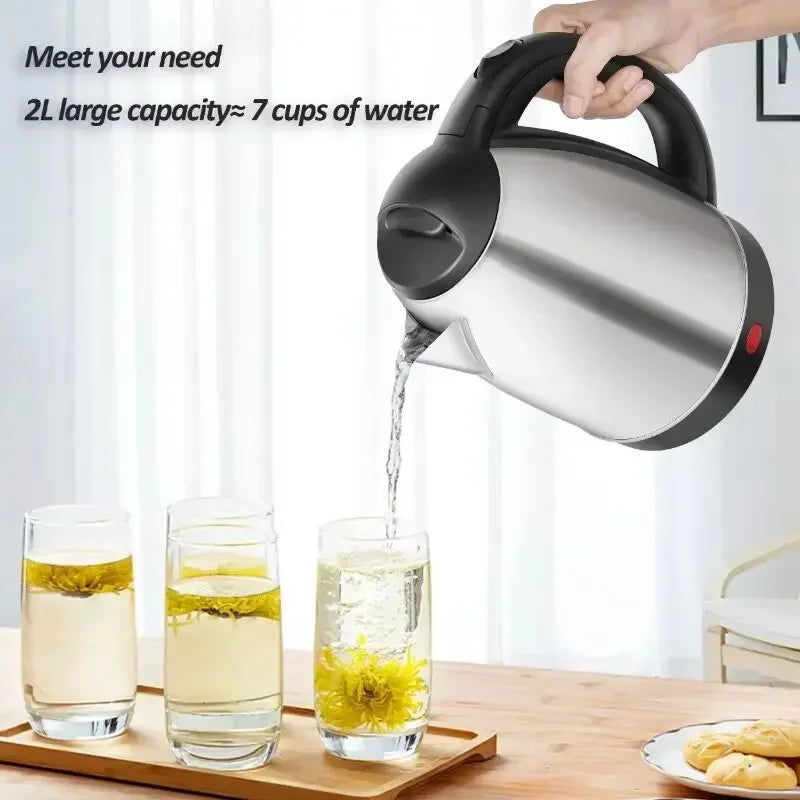2L Food Grade Stainless Steel Electric Kettle Fast Boiling Water Heater Multifunctional Teapot for Coffee Beverage