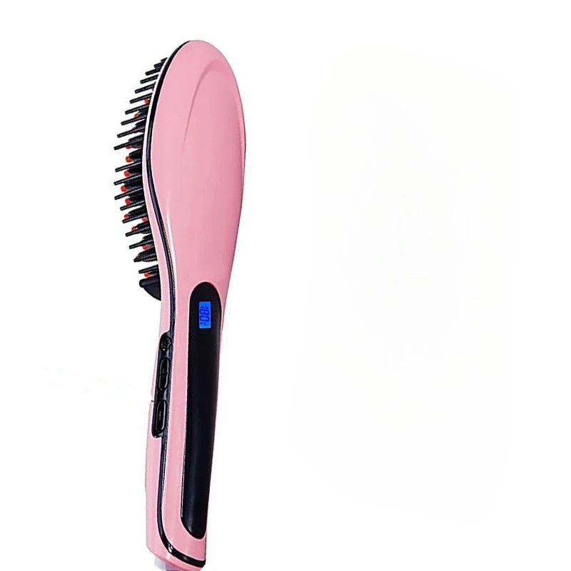 Professional Electric Hair Straightener Hand-held Portable Brush Liquid Crystal Display Hair Straightener Healthy Comb